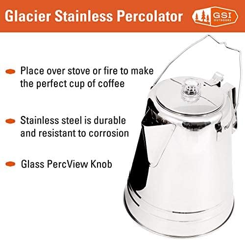 GSI חיצוני Percolator סיר קפה אני קרחון נירוסטה נירוסטה אולטרה מחוספסת לקפה מבשלת מעל תנור ואש | אידיאלי